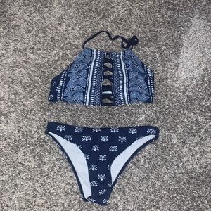 printed high neck bikini